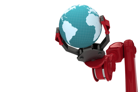 Transparent Robot Claw Gripping Globe in Futuristic Concept - Download Free Stock Videos Pikwizard.com