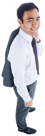 Happy Professional Biracial Businessman on Transparent Background