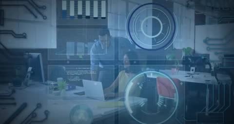 Business Team Collaborating for Advanced Data Analysis