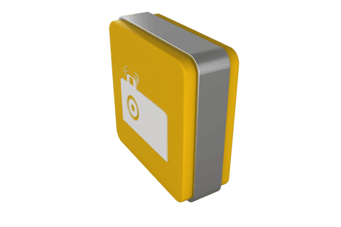 Yellow Cube with Camera Symbol on Transparent Background Illustration - Download Free Stock Videos Pikwizard.com