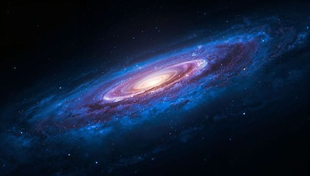 Stunning Spiral Galaxy With Bright Core and Vibrant Star Clusters