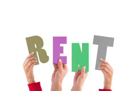 hands holding colorful rent letters on transparent background - Download Free Stock Videos Pikwizard.com