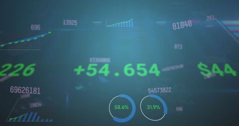 Dynamic Stock Market Data Visualization on Blue Background - Download Free Stock Images Pikwizard.com