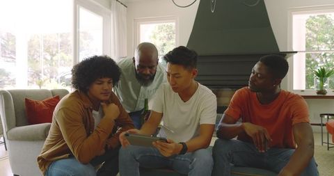 Diverse Friends Relaxing Together at Home