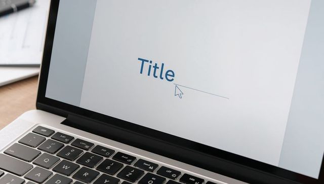 Laptop Displaying Blank Document Template on Wooden Desk