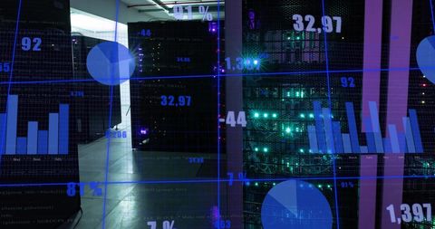 digital data analysis with server racks and analytics visuals - Download Free Stock Images Pikwizard.com