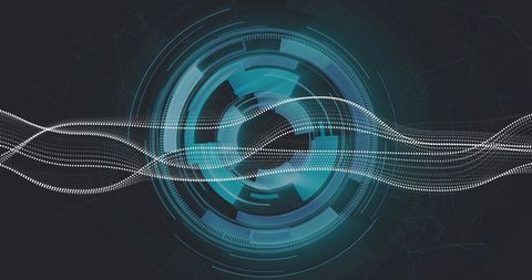 Futuristic Digital Waves with Circular Patterns - Download Free Stock Images Pikwizard.com