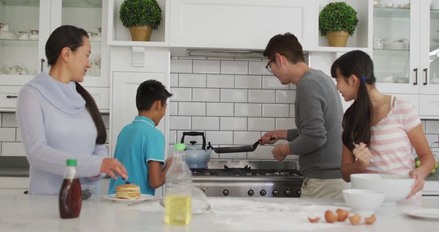 Family Cooking Together in Modern Kitchen, Sharing Quality Time - Download Free Stock Images Pikwizard.com