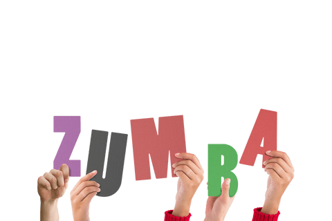Hands Holding Colorful Zumba Text in Transparent Background - Download Free Stock Videos Pikwizard.com