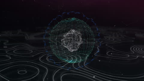 Abstract Digital Globe with Data Streams and Lines Concept