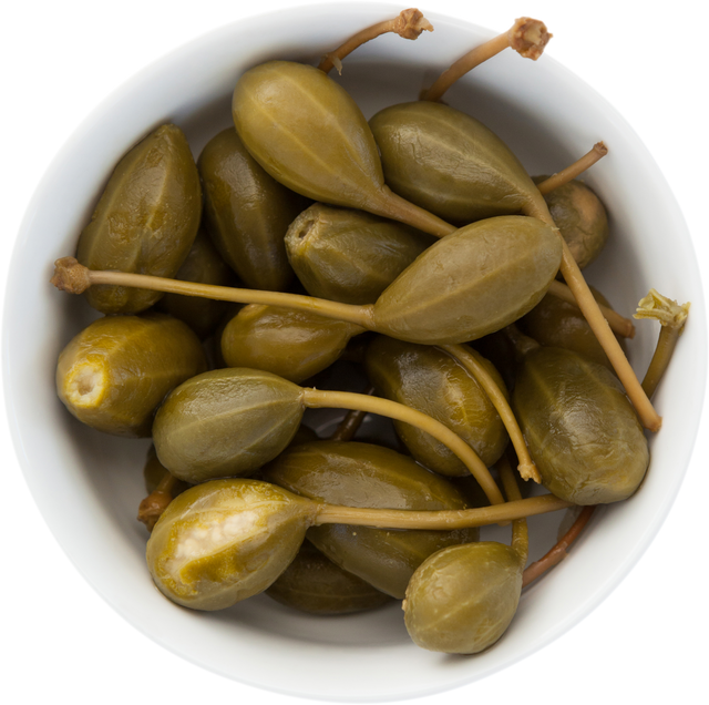 Bowl of Green Pickled Capers on Transparent Background for Culinary Use - Download Free Stock Videos Pikwizard.com