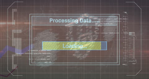 Digital Data Processing and Internet Security Animation