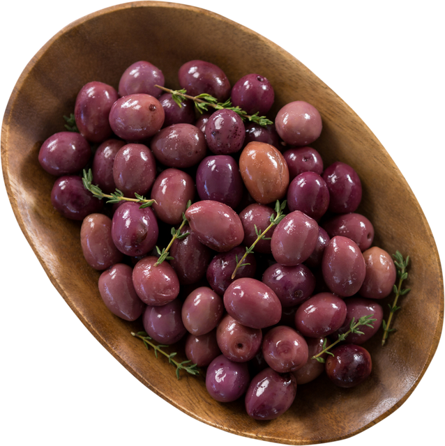 Close-up Of Marinated Olives In Wooden Bowl On Transparent Background - Download Free Stock Videos Pikwizard.com