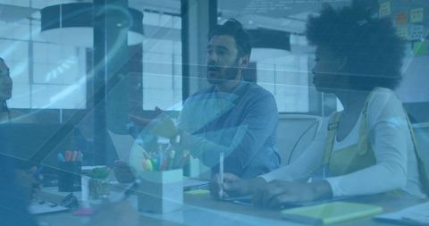 Multicultural Team Collaborating in Modern Office Walkthrough