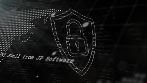 Global Data Security Technology Animation with Padlock