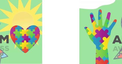 Colorful Puzzle Pieces Forming Autism Awareness Symbol - Download Free Stock Images Pikwizard.com