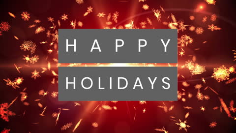 Festive Holiday Greeting with Snowflake Animation in Red