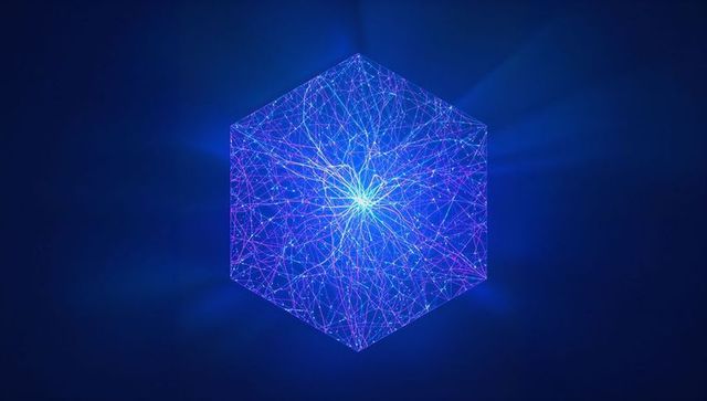 Futuristic Hexagonal Wireframe with Luminescent Networks