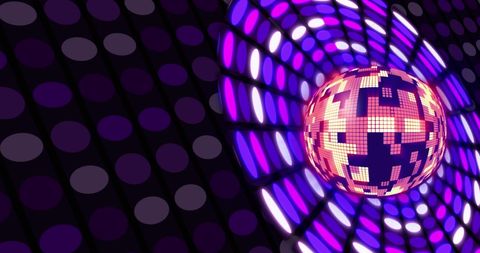 colorful disco ball spinning with vibrant lights - Download Free Stock Images Pikwizard.com