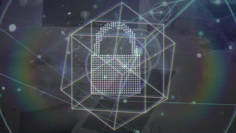 Digital Network Security Animation with Global Connections