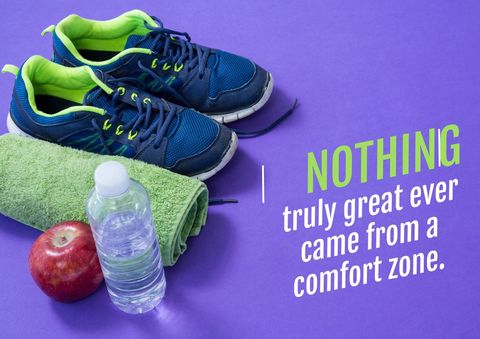 fitness motivation with sneakers and healthy essentials - Download Free Stock Templates Pikwizard.com