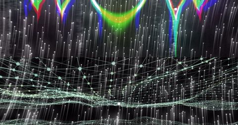 Futuristic Data Processing Visualization Over Light Trails - Download Free Stock Images Pikwizard.com