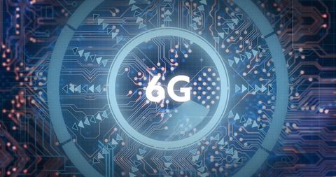 6G Technology Symbol with Digital Circuits Background - Download Free Stock Images Pikwizard.com