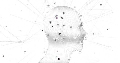 Digital Human Silhouette with Chemical Equations Background - Download Free Stock Images Pikwizard.com