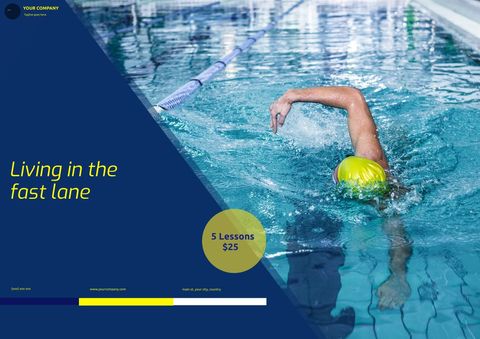 Professional Swimmer in Action Promoting Athletic Excellence - Download Free Stock Templates Pikwizard.com