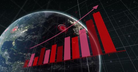 Rising Financial Data Visual Over Earth - Download Free Stock Images Pikwizard.com