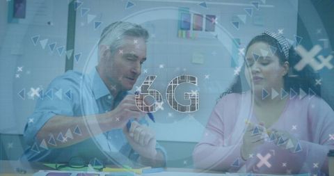 Business team brainstorming future of 6g technology