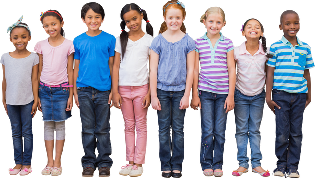 Happy Diverse Elementary School Students on Transparent Background - Download Free Stock Videos Pikwizard.com