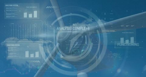 Digital Data Interface on Wind Turbine Background