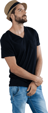 casual man transparent background fashion hat - Download Free Stock Videos Pikwizard.com