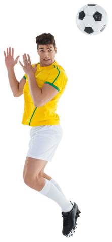 caucasian soccer player throwing football on transparent background - Download Free Stock Videos Pikwizard.com