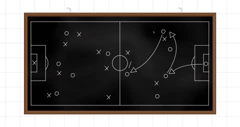 Chalkboard Soccer Strategy Animation with Tactical Plan