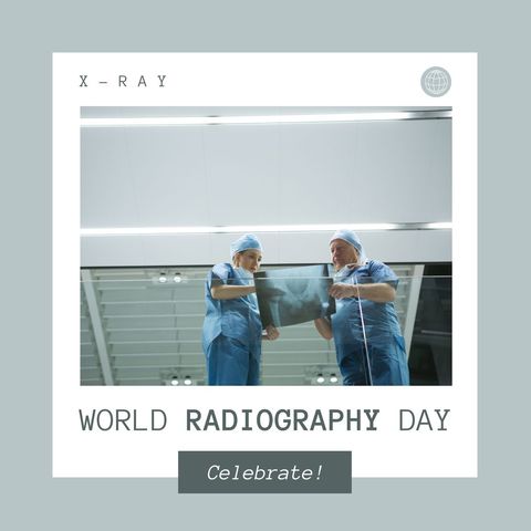 healthcare professionals reviewing an x-ray for world radiography day - Download Free Stock Templates Pikwizard.com