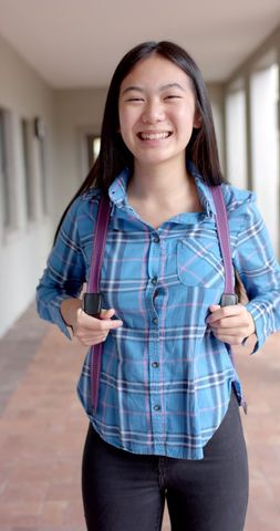 Cheerful High School Student with Backpack - Download Free Stock Images Pikwizard.com