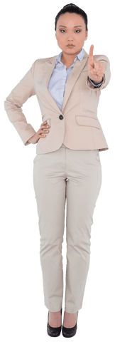 serious asian businesswoman pointing with index finger on transparent background - Download Free Stock Videos Pikwizard.com