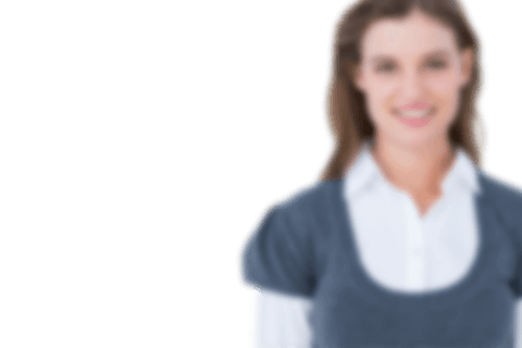 Smiling Woman On Transparent Background Defocused
