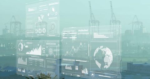 Digital Financial Analytics Illuminating Modern Cityscape - Download Free Stock Images Pikwizard.com