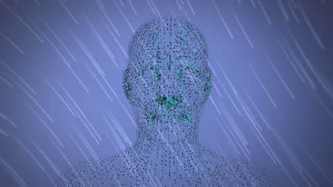 Futuristic Technology Concept with Human Head Animation