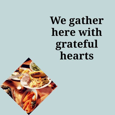 thanksgiving feast table with gratitude message - Download Free Stock Templates Pikwizard.com