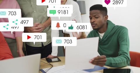 Team collaboration overwhelmed by social media notifications