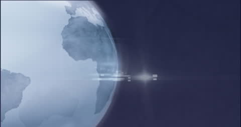 Digital Glow Around World Map with Futuristic Elements