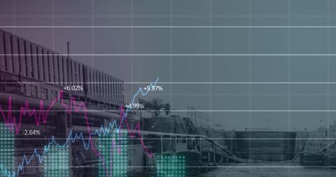 Digital Financial Analytics Over Construction Backdrop - Download Free Stock Images Pikwizard.com