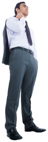 Confident Biracial Businessman in Formal Attire on Transparent