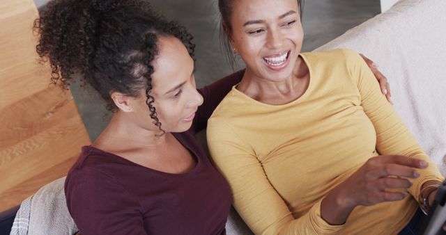 Happy Women Laughing Together at Home - Download Free Stock Images Pikwizard.com