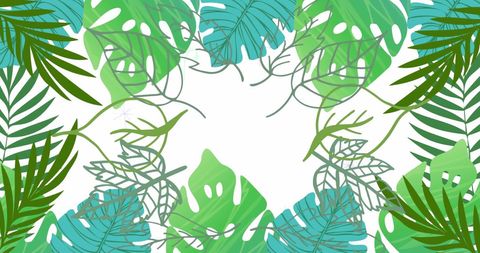 Tropical Leaf Pattern with Digital Overlay Effect - Download Free Stock Images Pikwizard.com