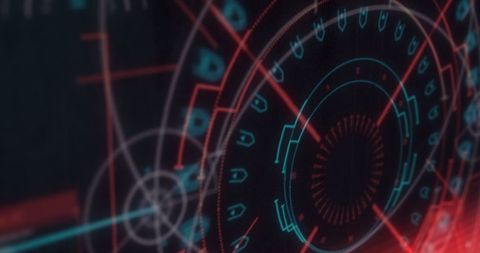 Abstract Neon Digital Radar with Futuristic Glitch Effects - Download Free Stock Images Pikwizard.com